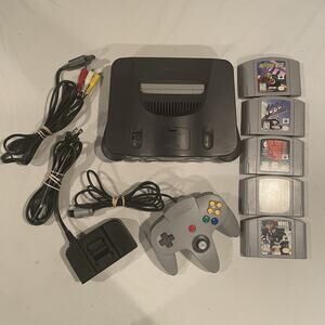 Nintendo 64 Console System Bundle w/ Controller & 5 Games (NUS-001) *TESTED OEM